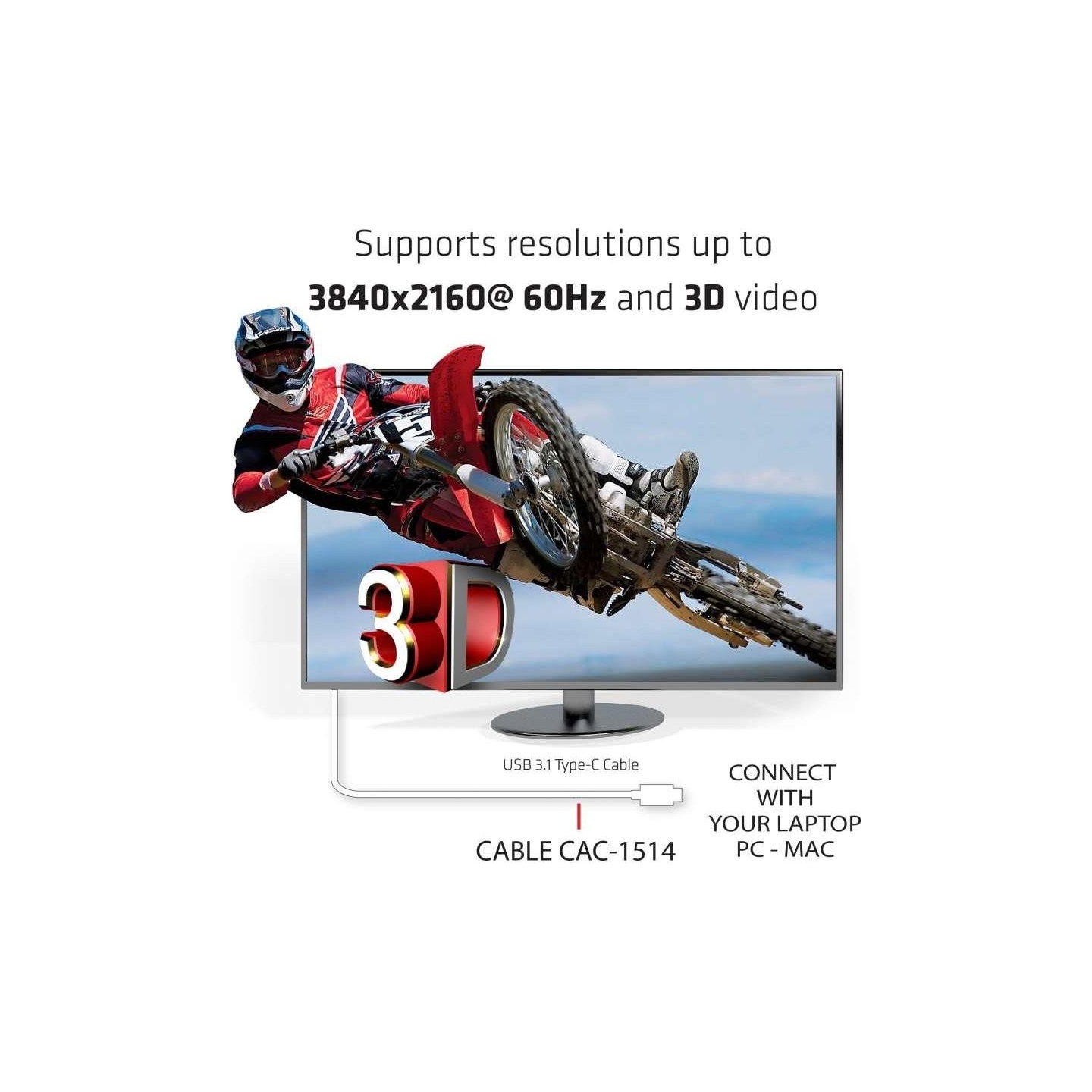 Club3D CABLE USB-C TO HDMI 1.8M/M/M CAC-1514 CLUB3D