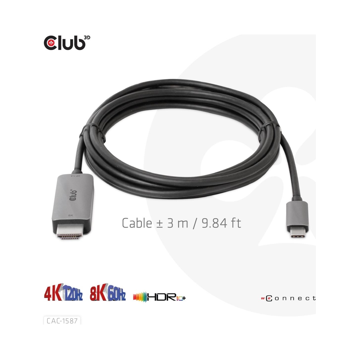 Club3D CABLE USB-C TO HDMI 3M/M/M CAC-1587 CLUB3D