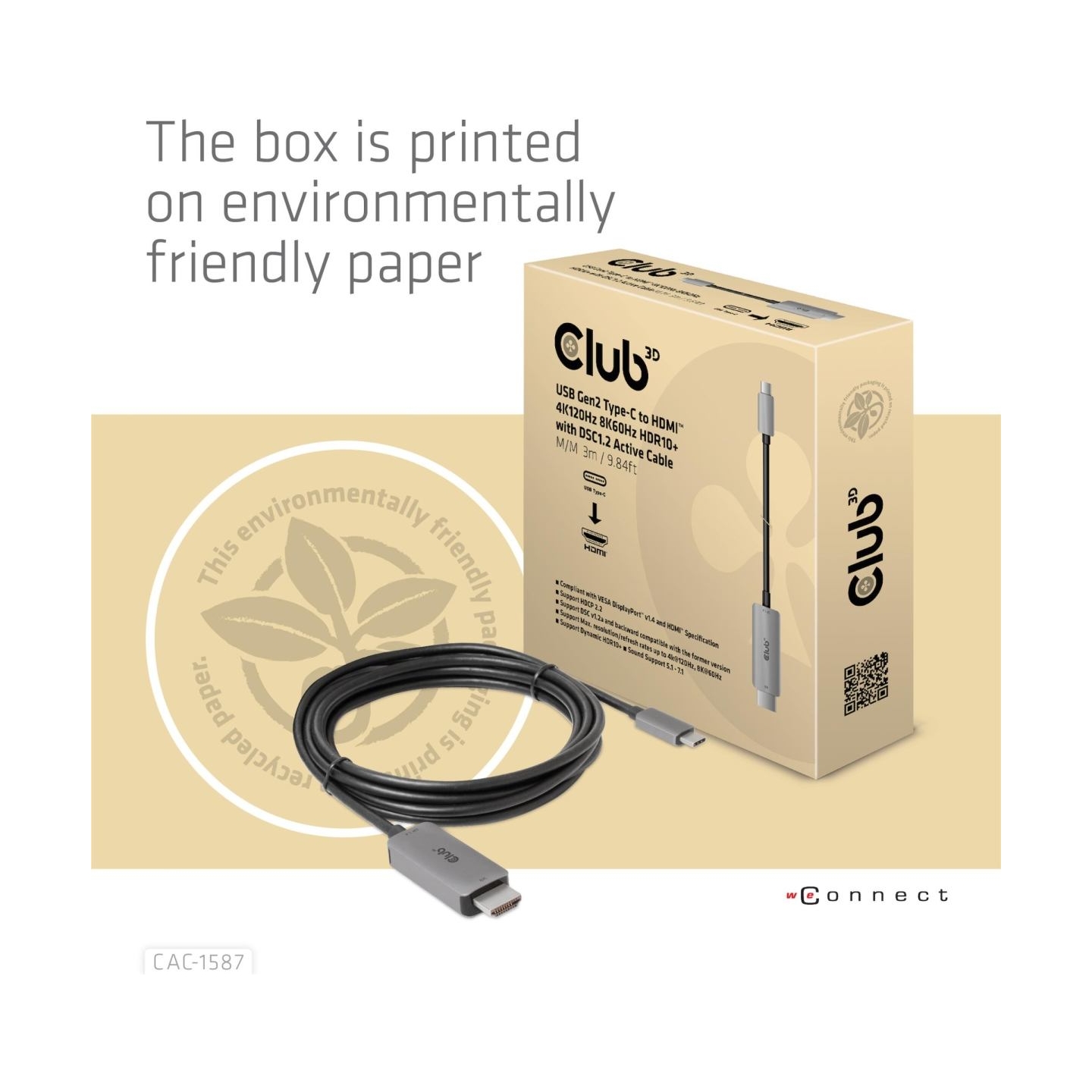 Club3D CABLE USB-C TO HDMI 3M/M/M CAC-1587 CLUB3D