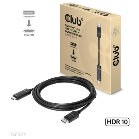 Club3D CABLE DP TO HDMI 3M/M/M CAC-1087 CLUB3D