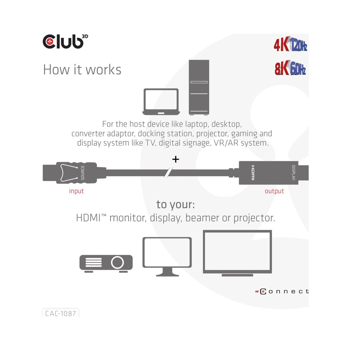 Club3D CABLE DP TO HDMI 3M/M/M CAC-1087 CLUB3D