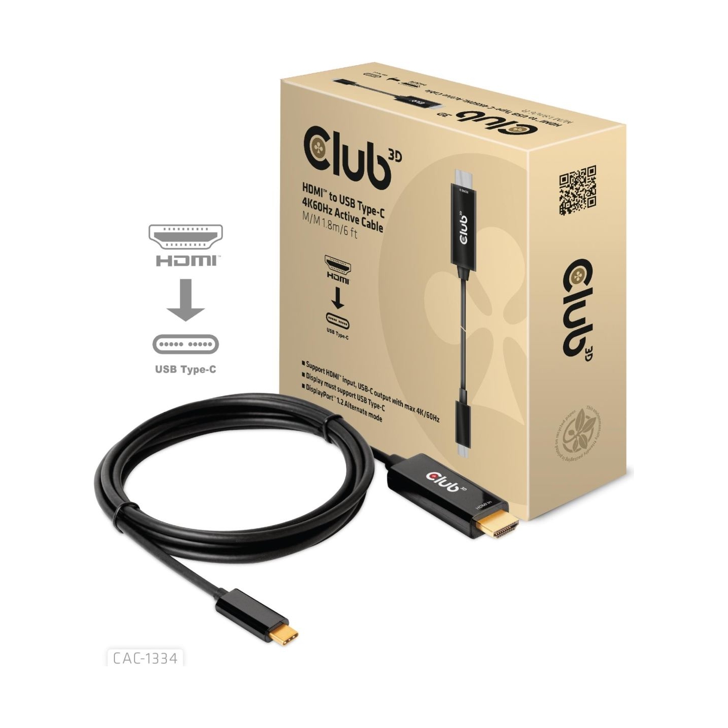 Club3D CABLE HDMI TO USB-C 1.8M/M/M CAC-1334 CLUB3D