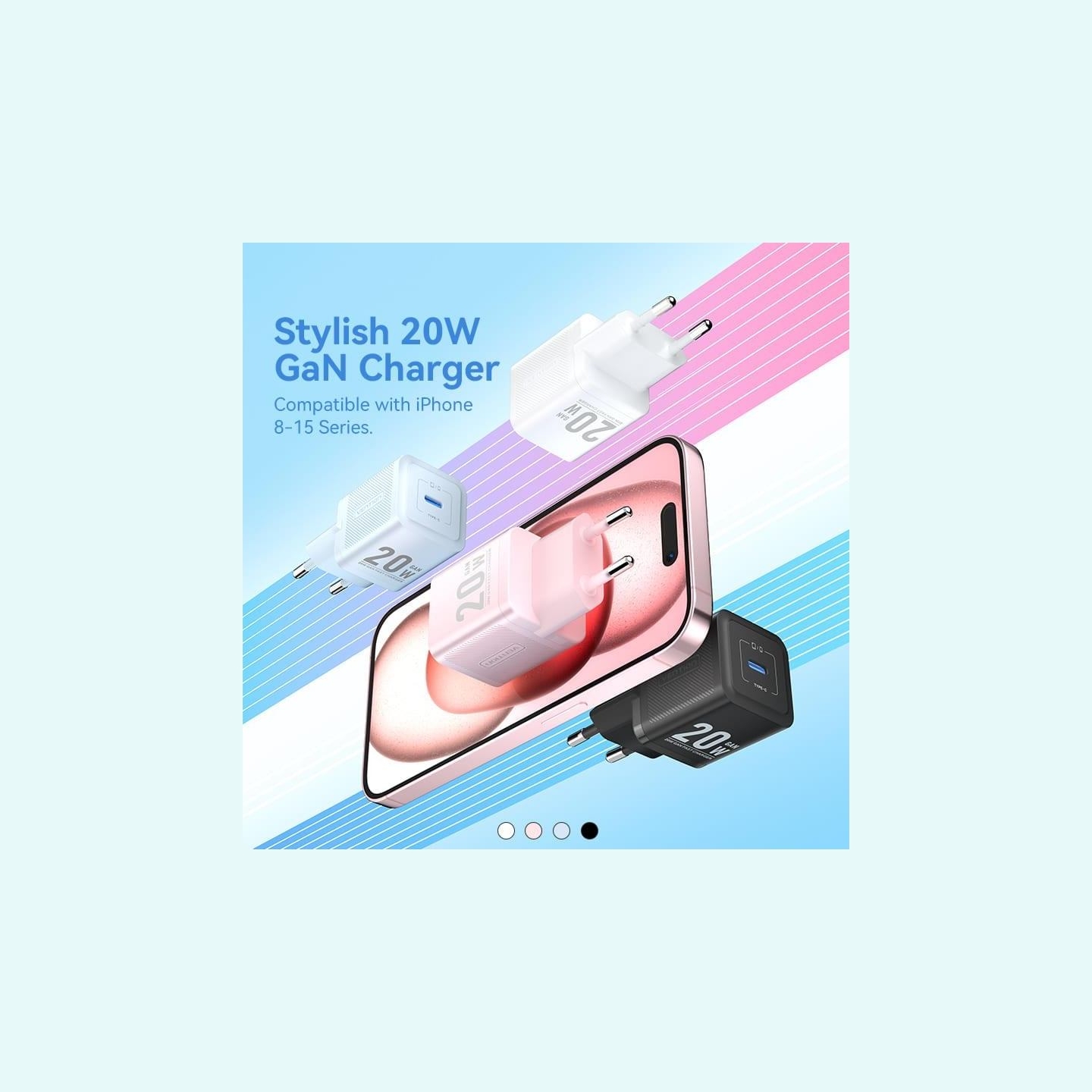 Vention MOBILE CHARGER WALL 20W USB-C/1P WHITE FEPW0-EU VENTION