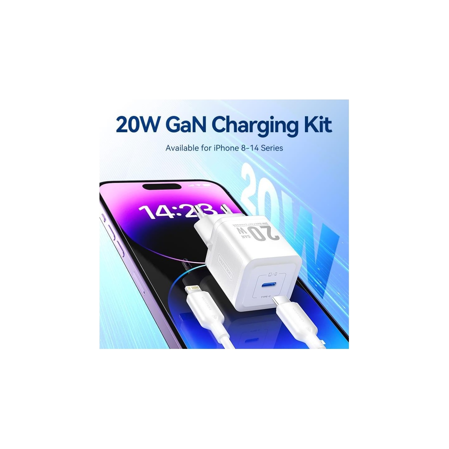 Vention MOBILE CHARGER WALL USB-C/20W TZ-FEPW0-EU-02 VENTION