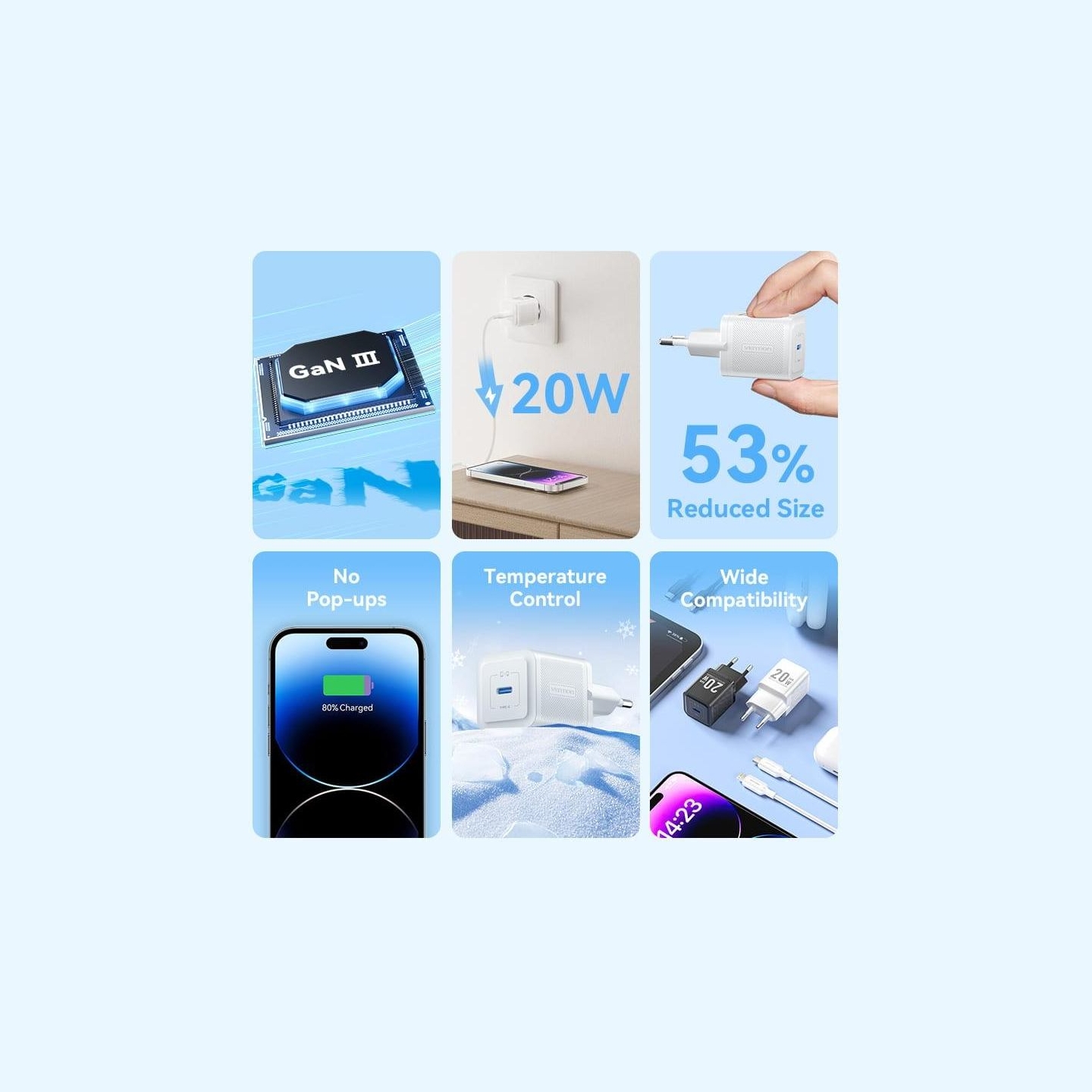Vention MOBILE CHARGER WALL USB-C/20W TZ-FEPW0-EU-02 VENTION