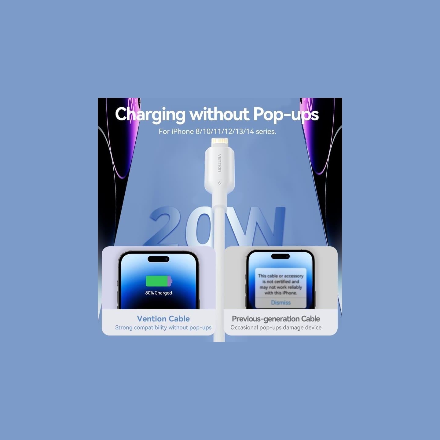 Vention MOBILE CHARGER WALL USB-C/20W TZ-FEPW0-EU-02 VENTION