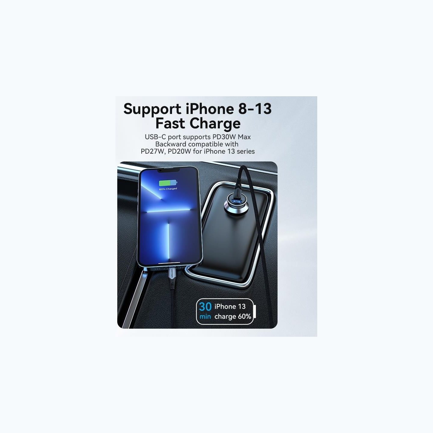 Vention MOBILE CHARGER CAR USB/2P GRAY FFBH0 VENTION