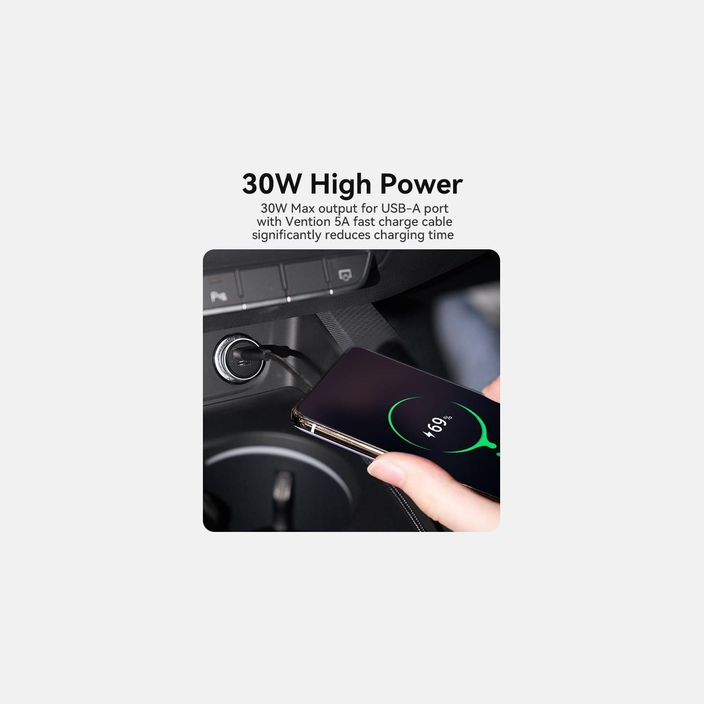 Vention MOBILE CHARGER CAR USB/2P GRAY FFBH0 VENTION