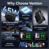 Vention MOBILE CHARGER WALL 45W USB-C/2P BLACK FEFB0-EU VENTION
