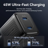 Vention MOBILE CHARGER WALL 45W USB-C/2P BLACK FEFB0-EU VENTION