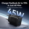 Vention MOBILE CHARGER WALL 45W USB-C/2P BLACK FEFB0-EU VENTION