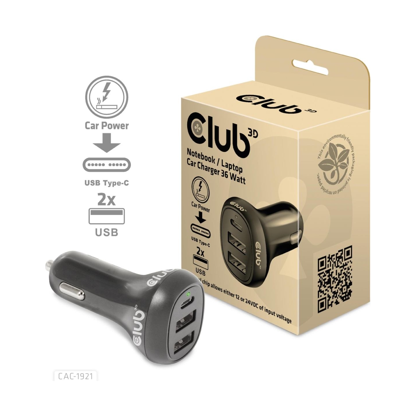 Club3D NB CHARGER CAR/36W CAC-1921 CLUB3D