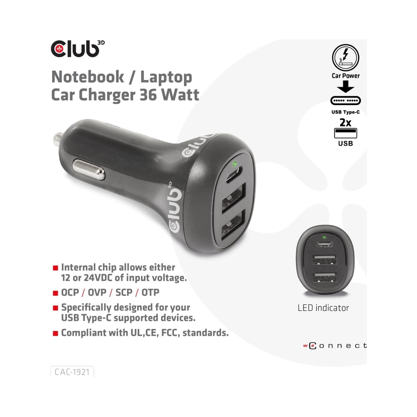 Club3D NB CHARGER CAR/36W CAC-1921 CLUB3D