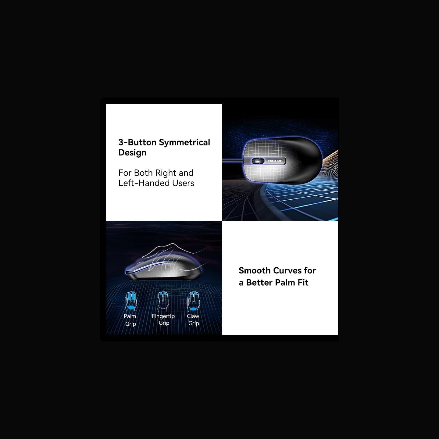 Vention MOUSE USB OPTICAL BLACK/KTABG VENTION