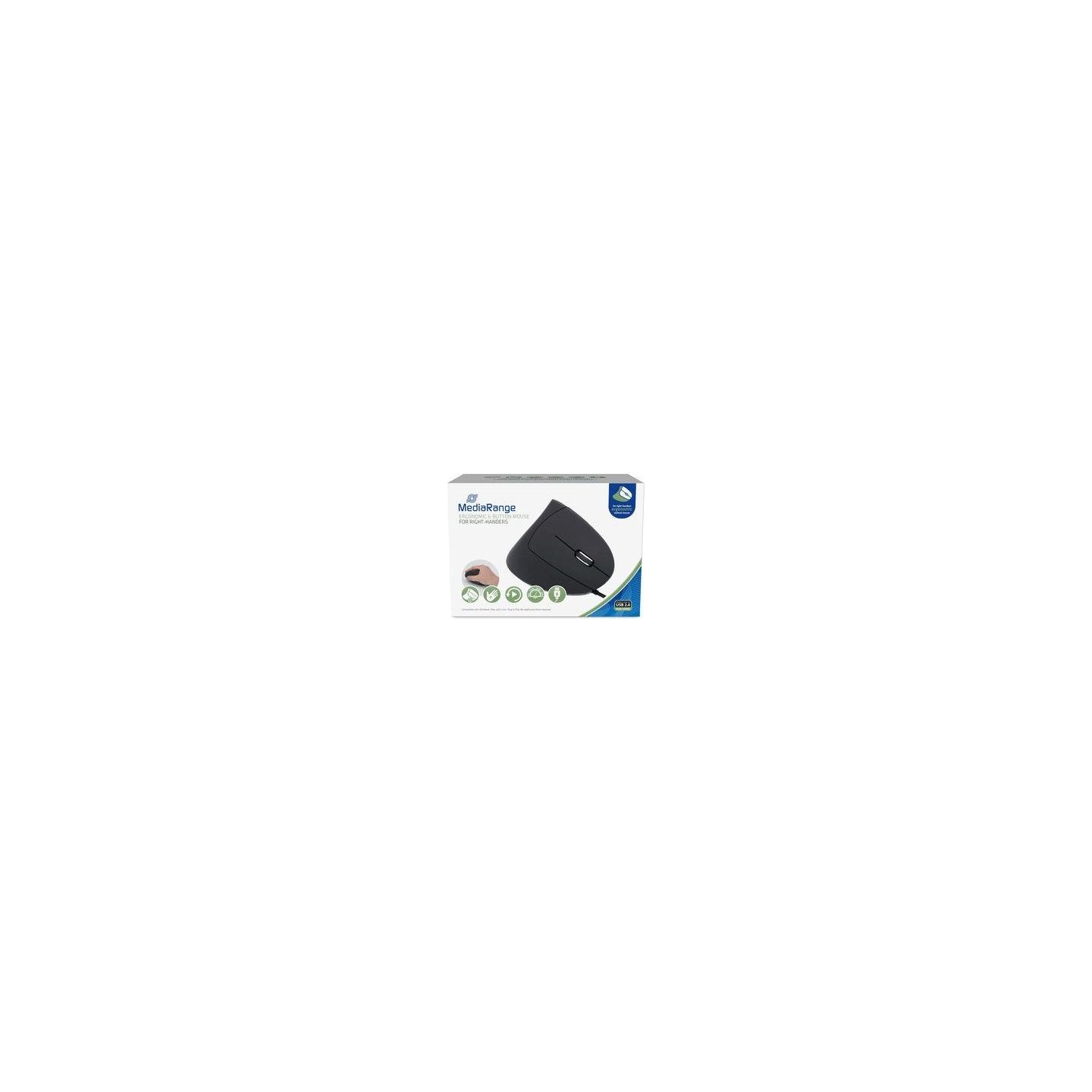 Mediarange MOUSE USB OPTICAL 6-BUTTON/RIGHT BLACK MROS230 MEDIARANGE