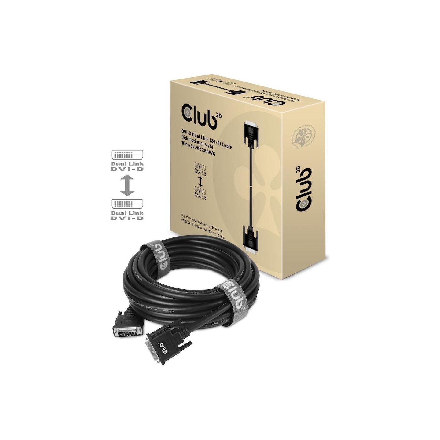 Club3D CABLE DVI-D TO DVI-D 10M/M/M CAC-1220 CLUB3D