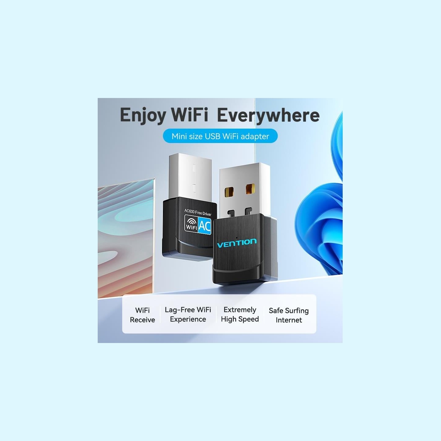 Vention WRL ADAPTER USB 2.4G/5G WI-FI/KDSB0 VENTION
