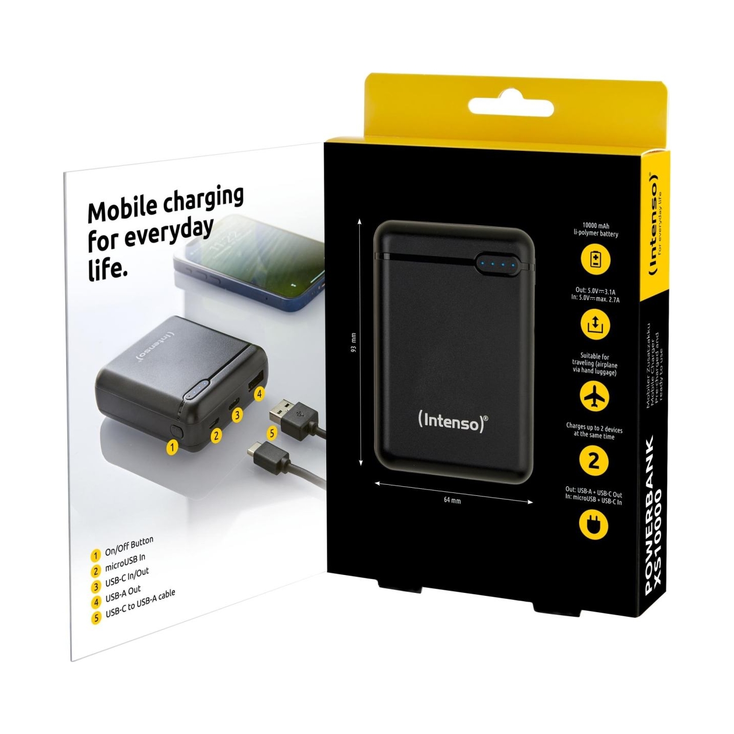 Intenso POWER BANK USB 10000MAH/BLACK XS10000 INTENSO