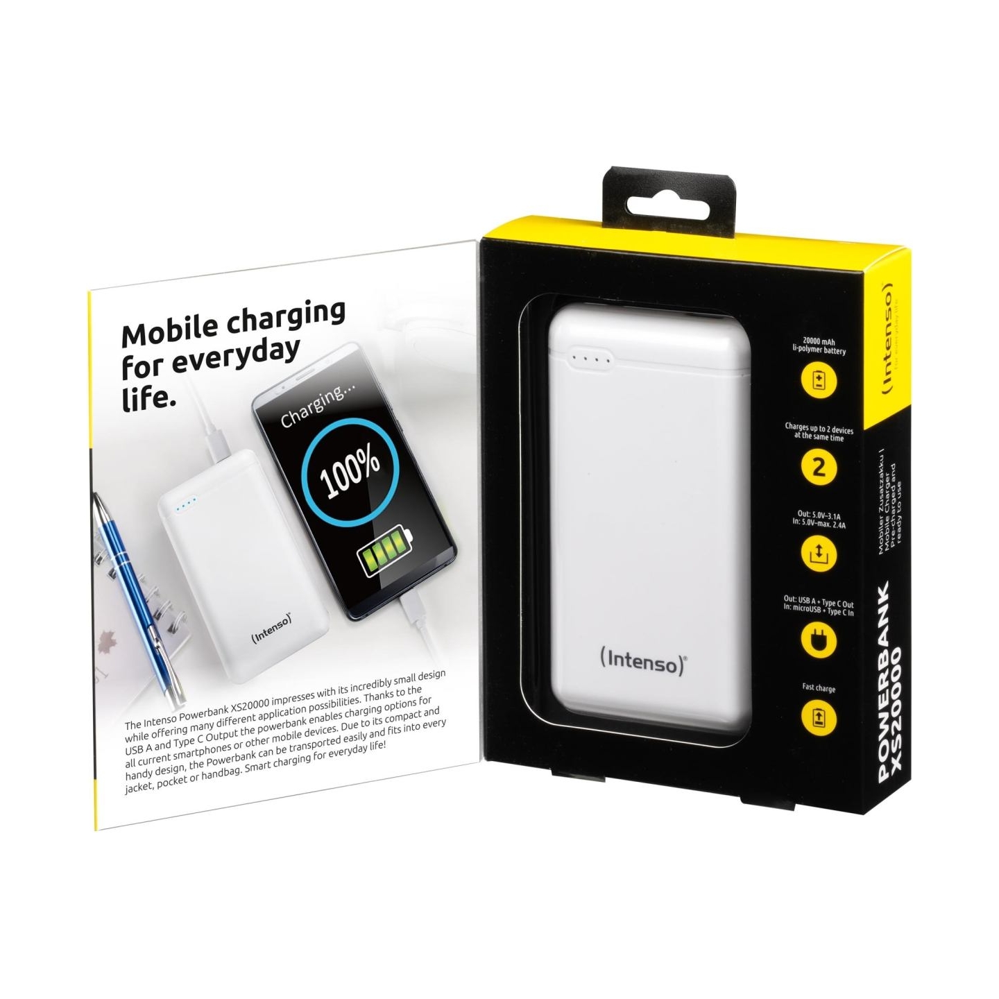 Intenso POWER BANK USB 20000MAH/WHITE XS20000 INTENSO