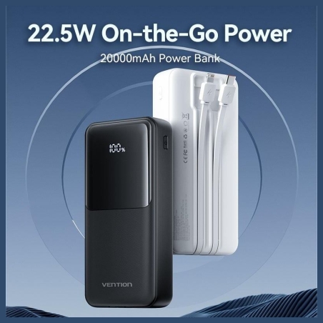 Vention POWER BANK USB 20000MAH 22.5W/WHITE FHPW0 VENTION