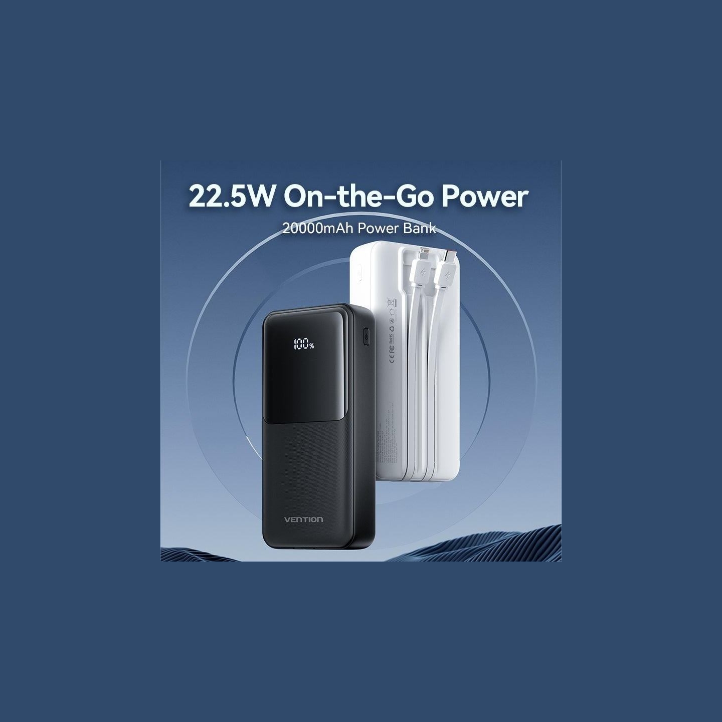 Vention POWER BANK USB 20000MAH 22.5W/WHITE FHPW0 VENTION