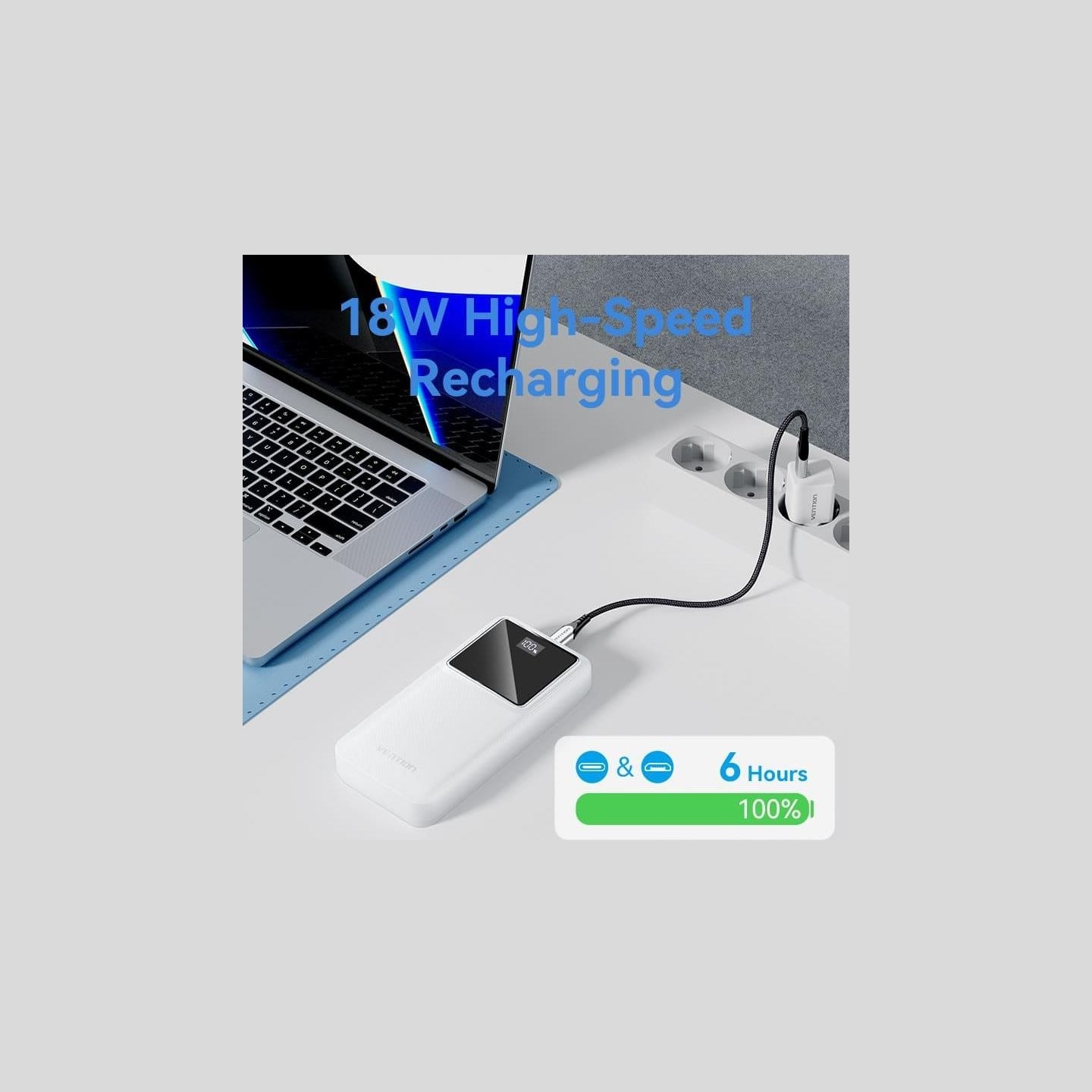 Vention POWER BANK USB 20000MAH 22.5W/WHITE FHLW0 VENTION