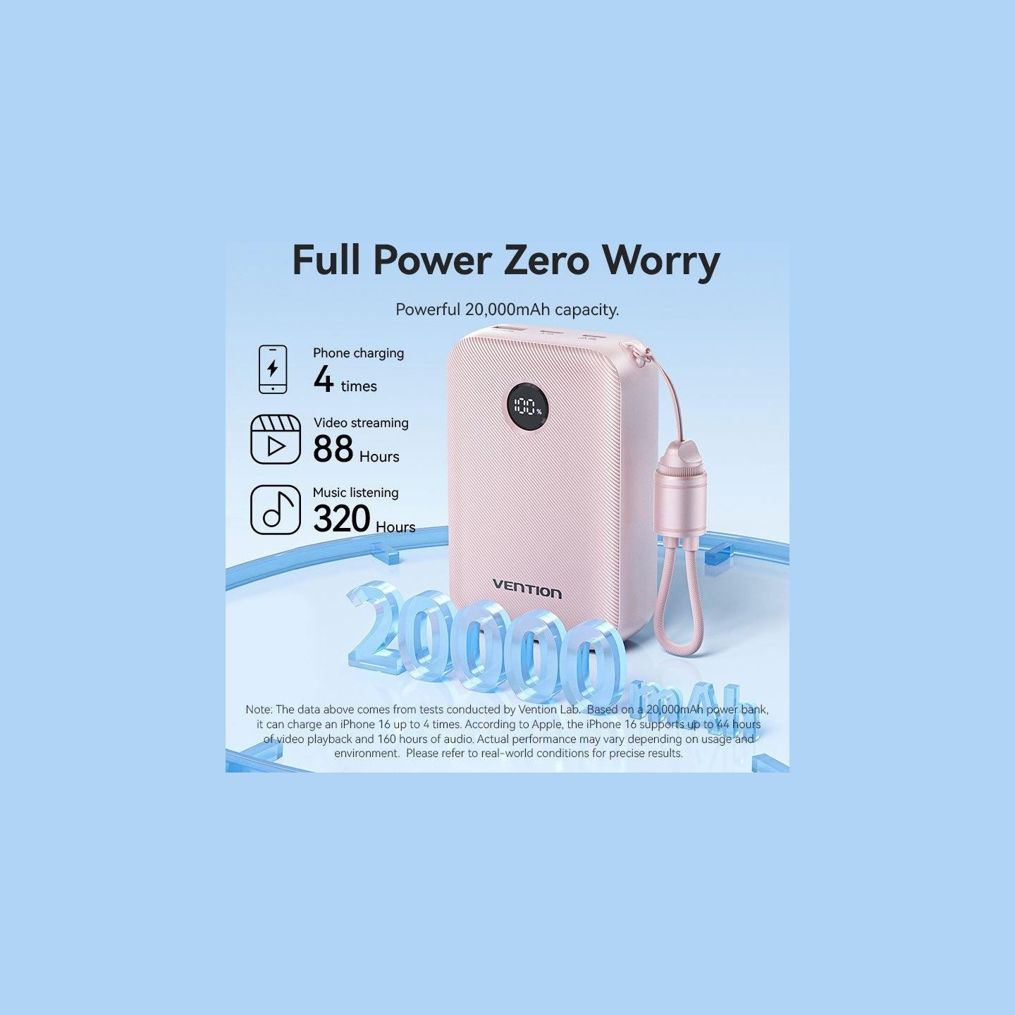 Vention POWER BANK USB 20000MAH 22.5W/PINK FKBP0-C VENTION