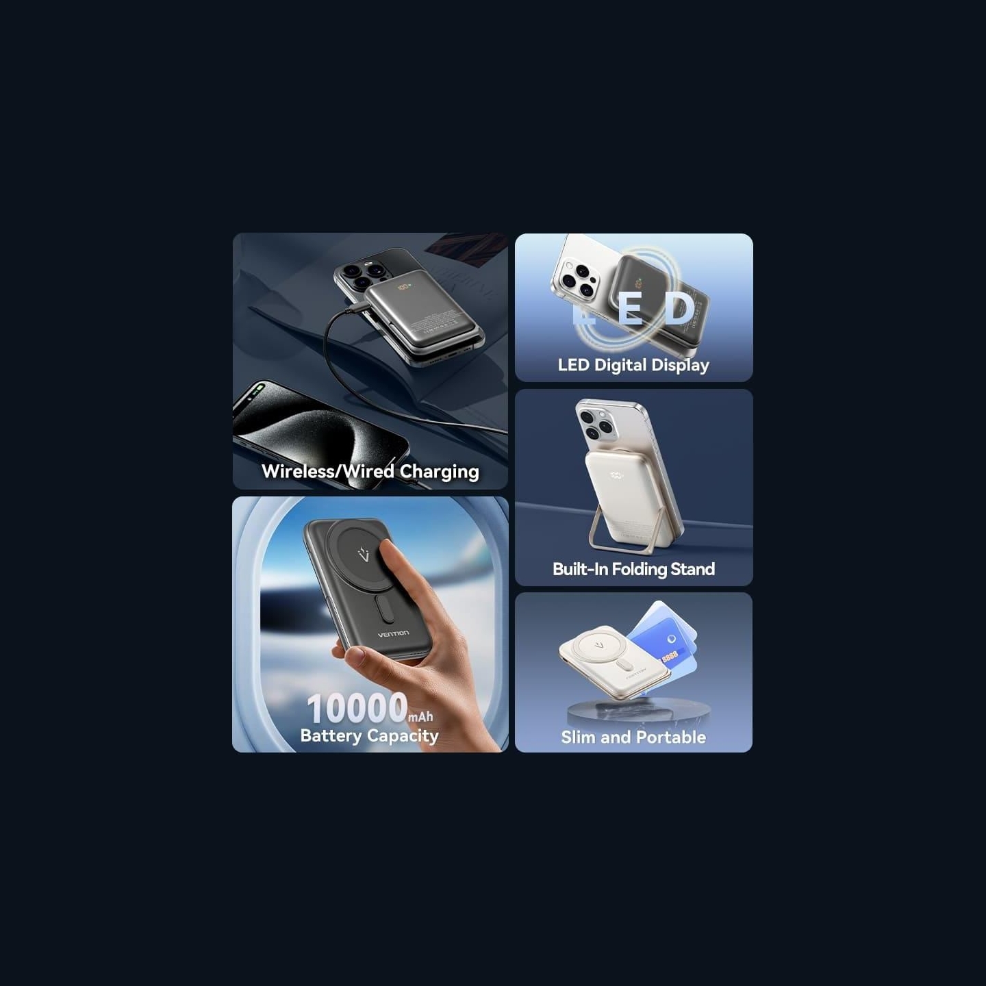 Vention POWER BANK WRL 10000MAH 20W/MAGNETIC BLACK FHNB0 VENTION