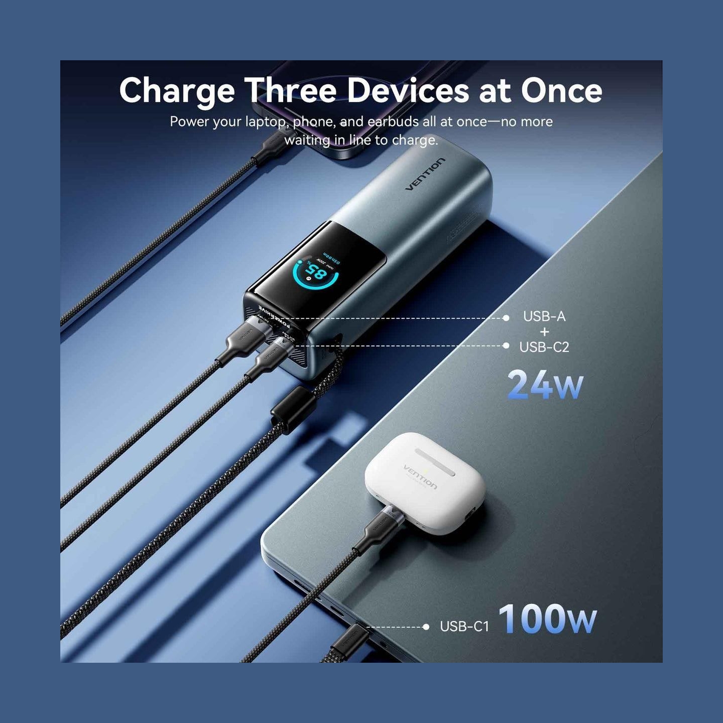 Vention POWER BANK USB 27000MAH 200W/FKGH0 VENTION
