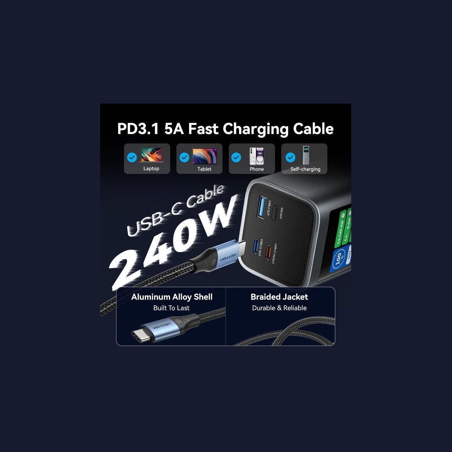 Vention POWER BANK USB 27000MAH 140W/FKEH0 VENTION
