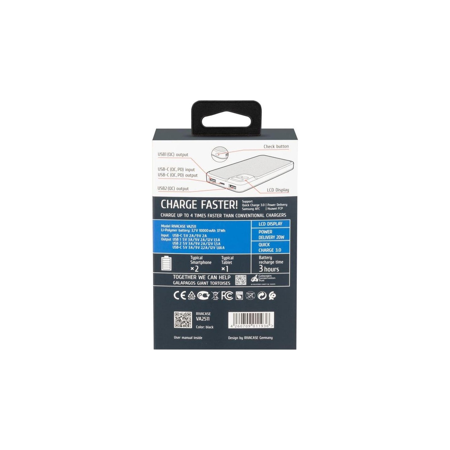 Rivacase POWER BANK USB 10000MAH/VA2511 RIVACASE