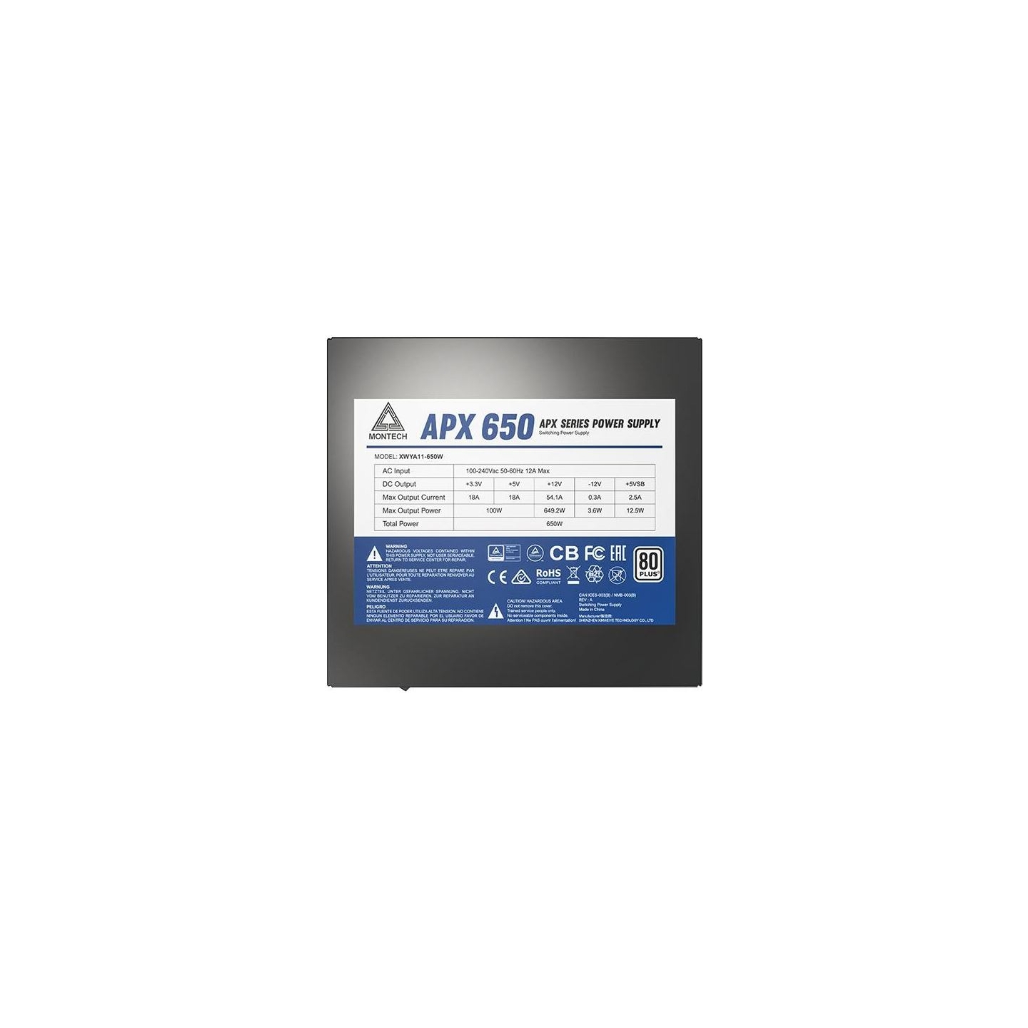 Montech Power Supply|MONTECH|APX 650W|650 W|APX650