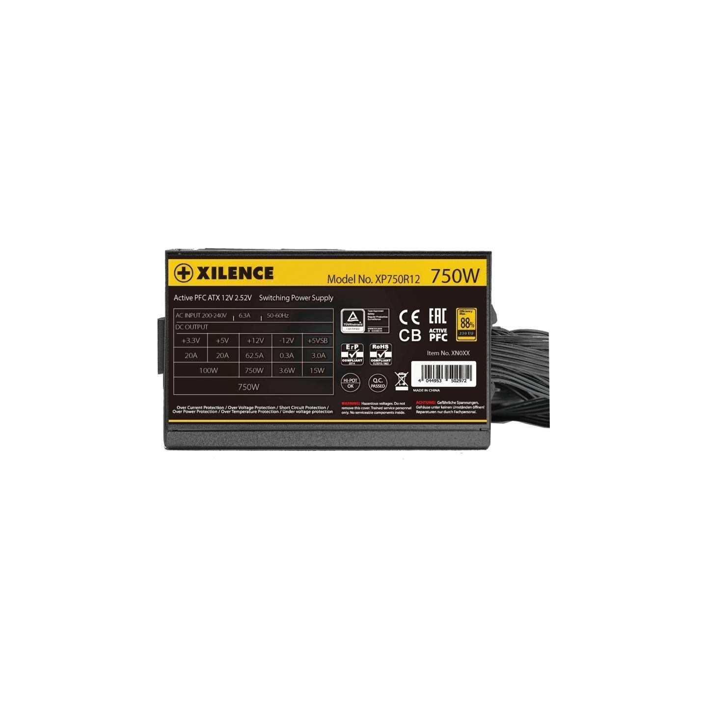 Xilence Power Supply|XILENCE|750 Watts|Efficiency 80 PLUS GOLD|PFC Active|XN335