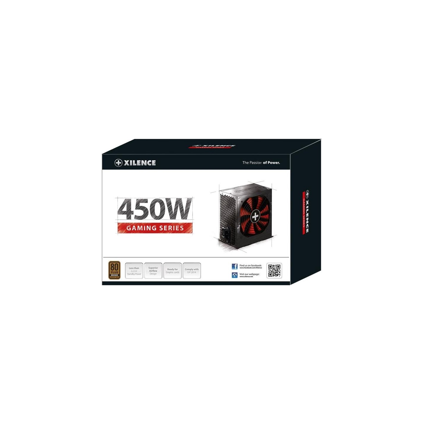 Xilence Power Supply|XILENCE|450 Watts|Efficiency 80 PLUS BRONZE|PFC Active|XN213