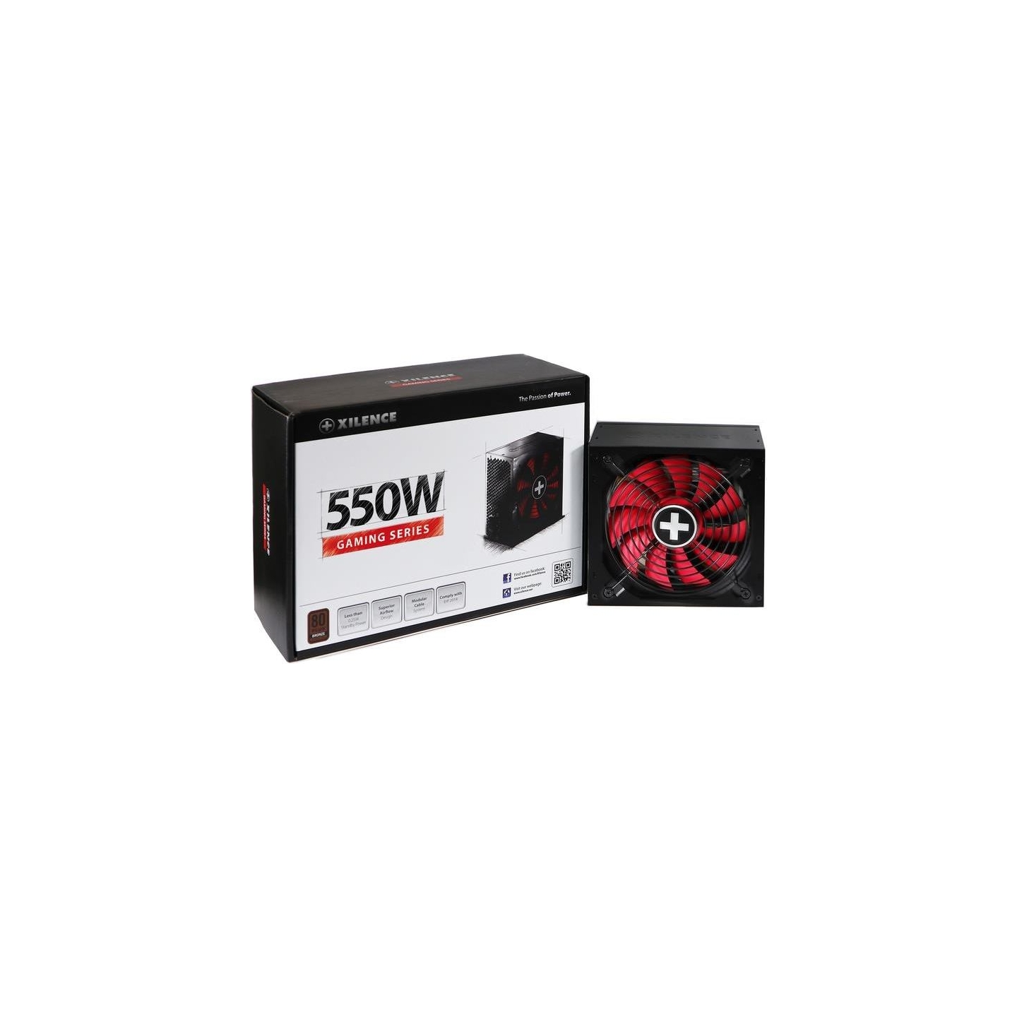 Xilence Power Supply|XILENCE|550 Watts|Efficiency 80 PLUS BRONZE|PFC Active|XN215