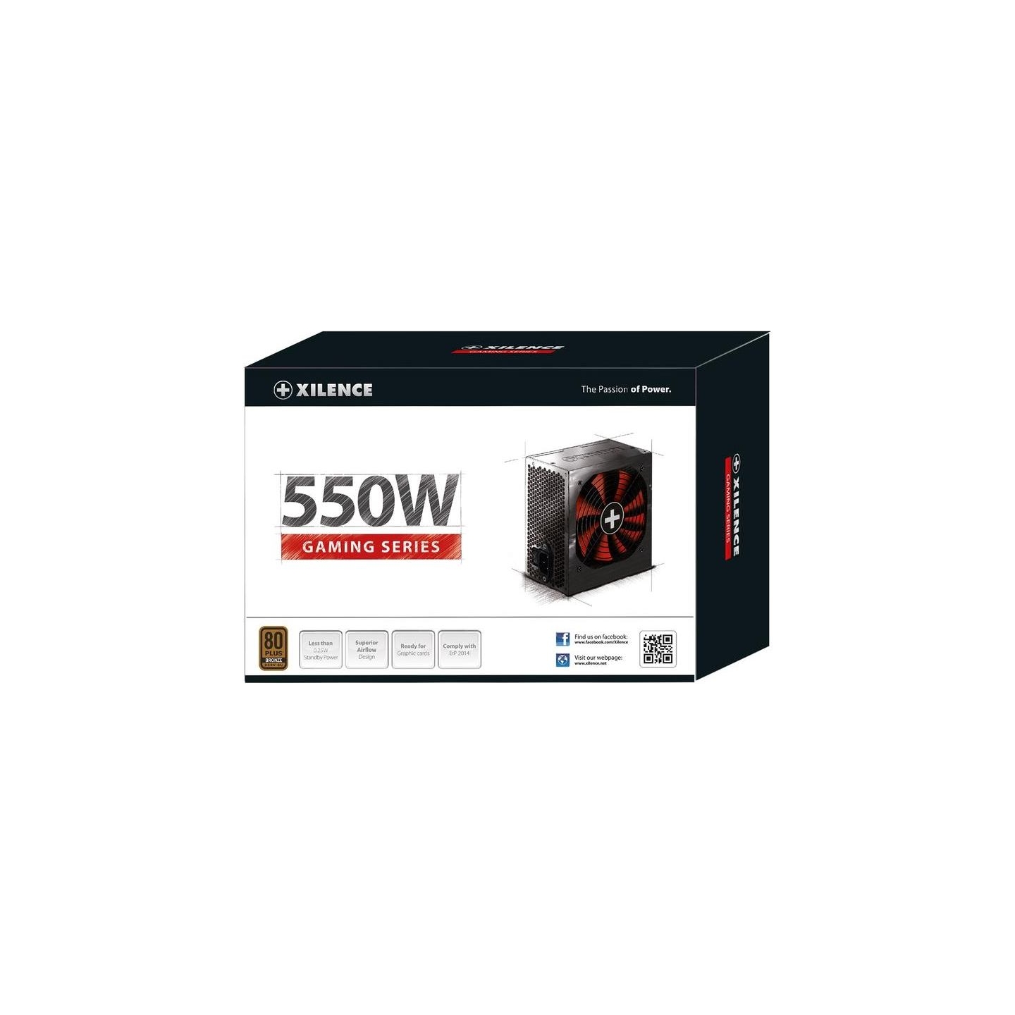 Xilence Power Supply|XILENCE|550 Watts|Efficiency 80 PLUS BRONZE|PFC Active|XN215