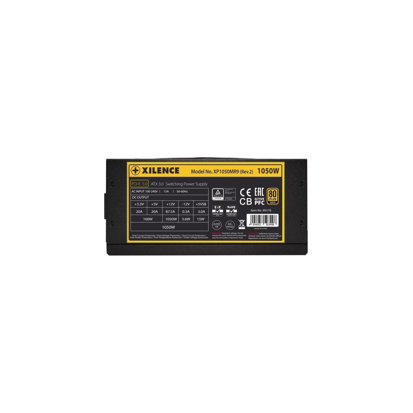 Xilence Power Supply|XILENCE|1050 Watts|Efficiency 80 PLUS GOLD|PFC Active|XN176