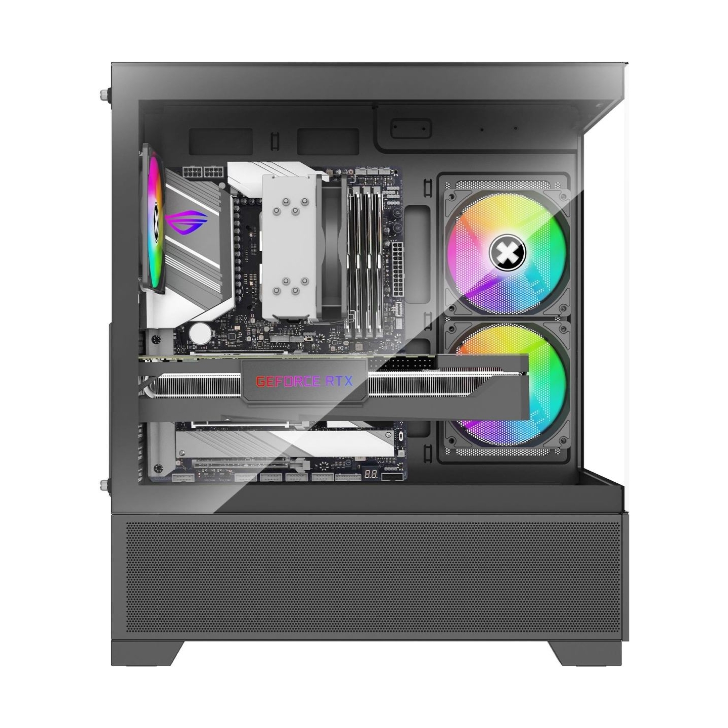 Xilence Case|XILENCE|XG172|MidiTower|Case product features Fan control panel/Transparent panel|Not included|Colour Black|XG172