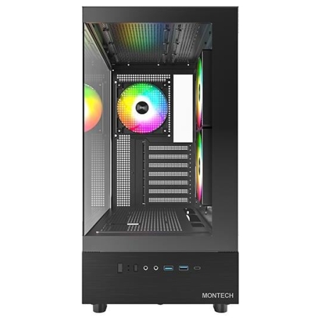 Montech Case|MONTECH|XR|MidiTower|Not included|ATX|MicroATX|MiniITX|Colour Black|XR(B)