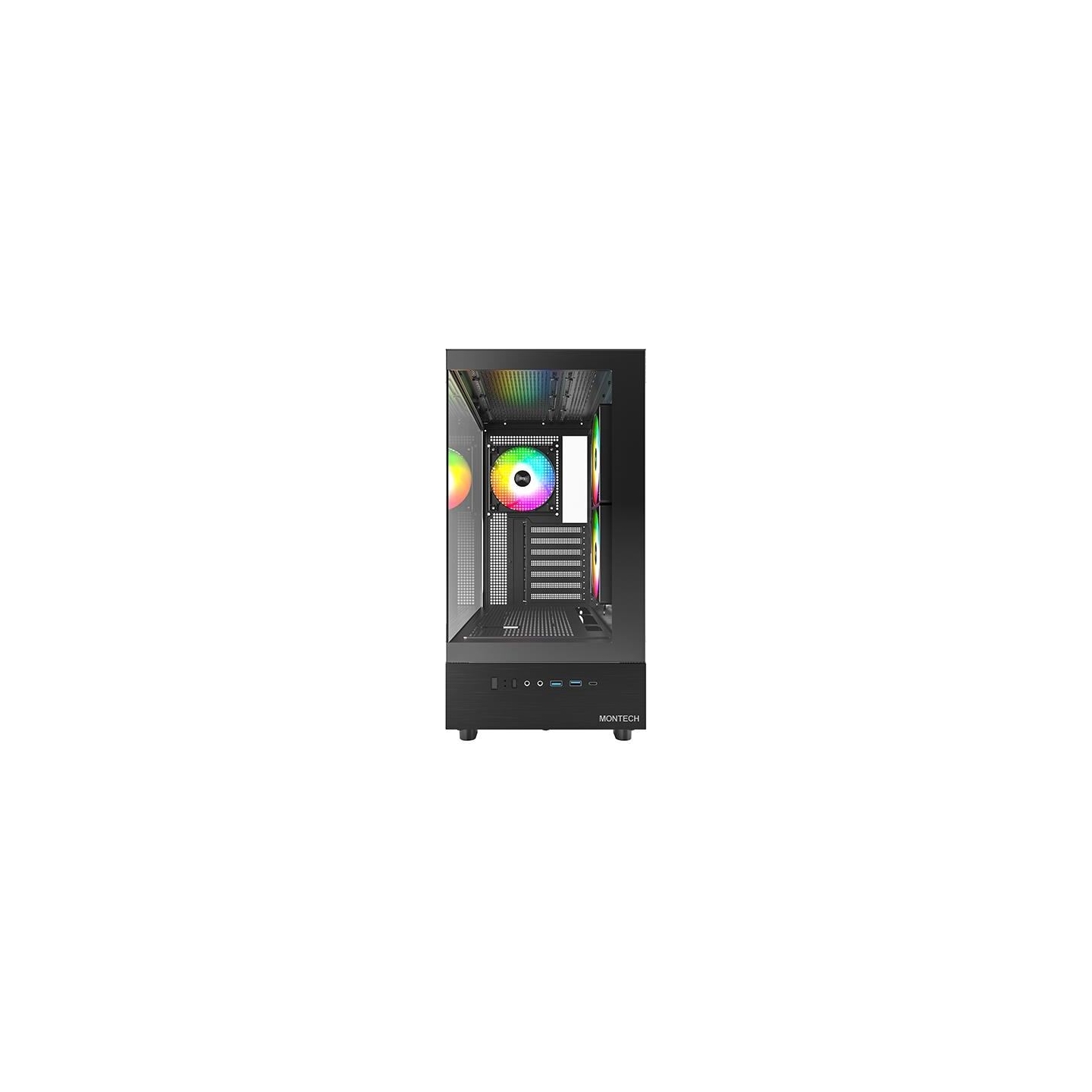 Montech Case|MONTECH|XR|MidiTower|Not included|ATX|MicroATX|MiniITX|Colour Black|XR(B)