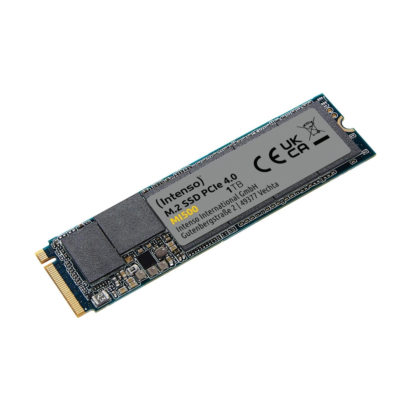 Intenso SSD|INTENSO|MI500|1TB|M.2|NVMe|3D NAND|Write speed 4500 MBytes/sec|Read speed 5300 MBytes/sec|4mm|TBW 600 TB|MTBF 150000