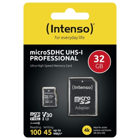 Intenso MEMORY MICRO SDHC 32GB C10/W/ADAPTER 3433480 INTENSO