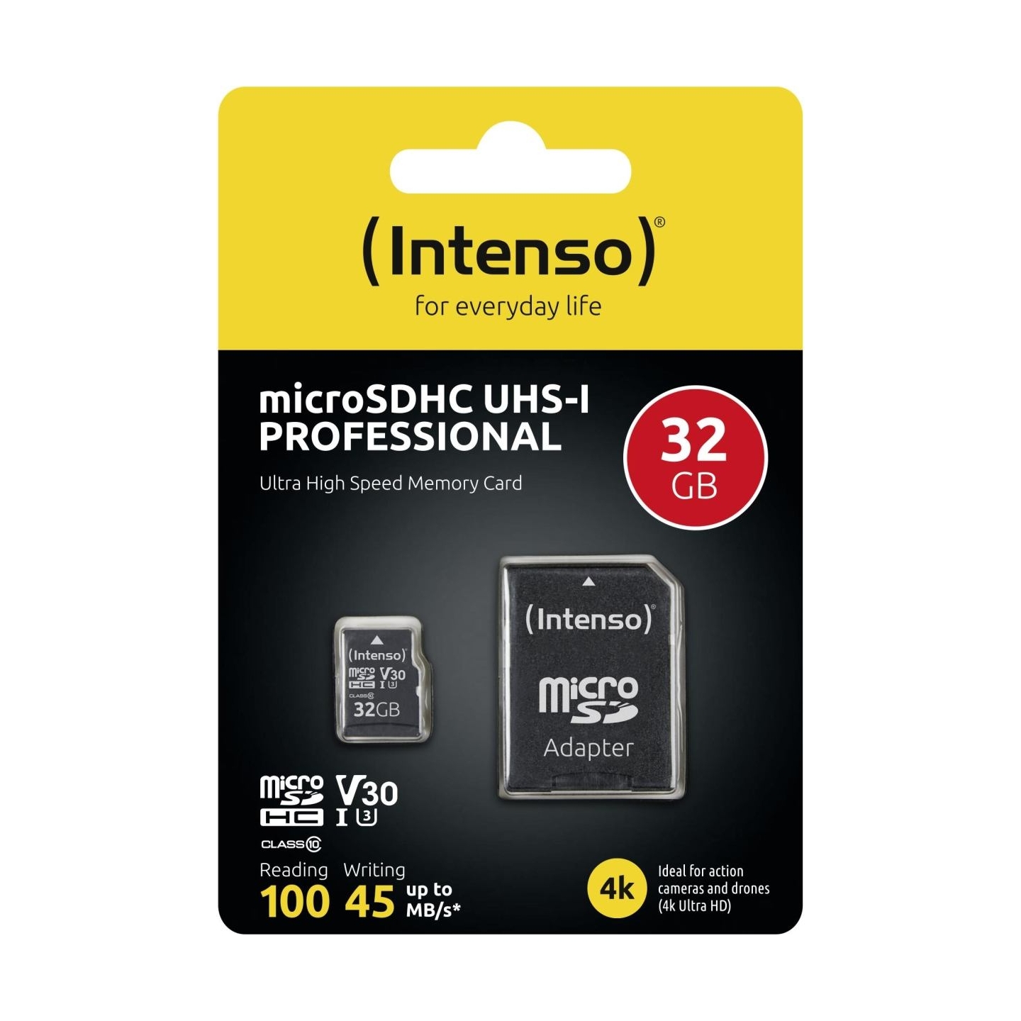 Intenso MEMORY MICRO SDHC 32GB C10/W/ADAPTER 3433480 INTENSO