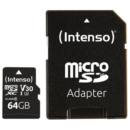 Intenso MEMORY MICRO SDXC 64GB C10/W/ADAPTER 3433490 INTENSO