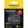 Intenso MEMORY MICRO SDXC 64GB C10/W/ADAPTER 3433490 INTENSO