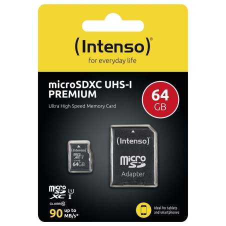 Intenso MEMORY MICRO SDXC 64GB UHS-I/W/ADAPTER 3423490 INTENSO