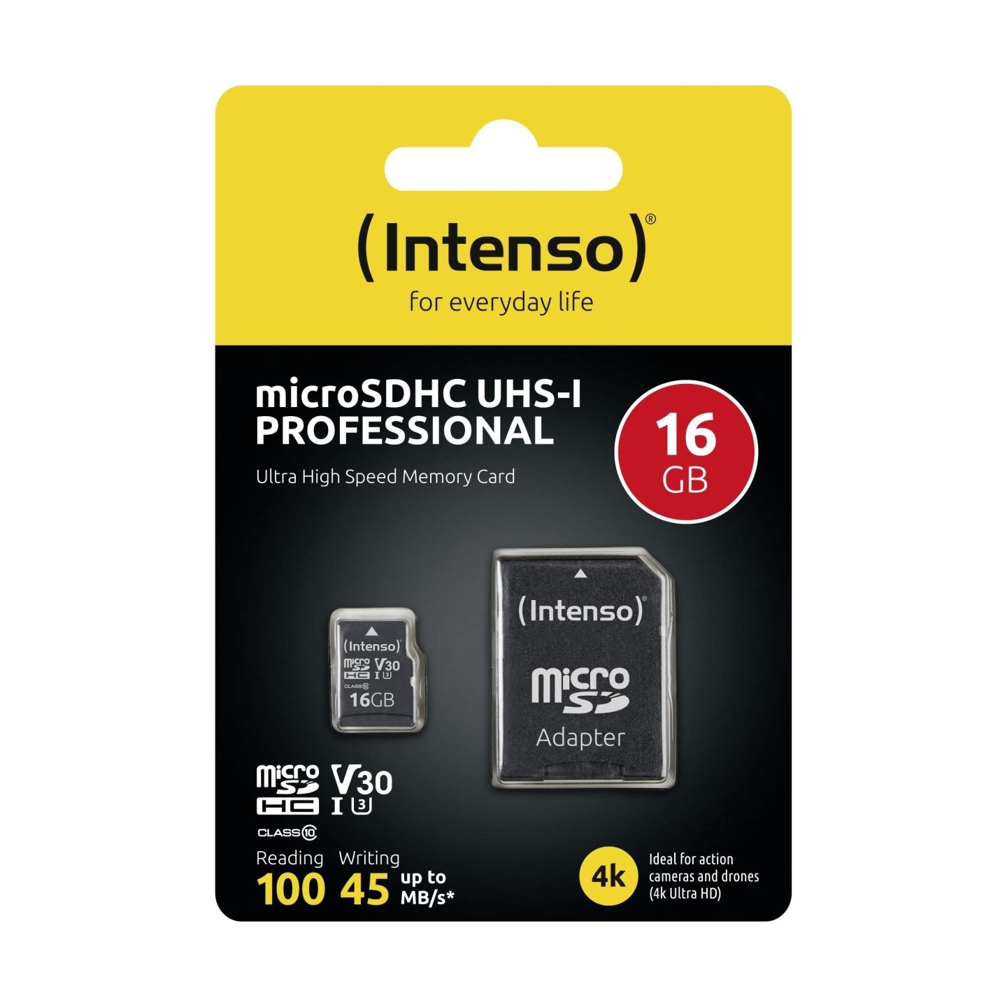 Intenso MEMORY MICRO SDHC 16GB C10/W/ADAPTER 3433470 INTENSO