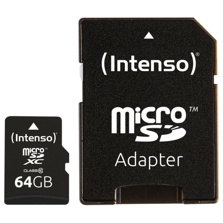 Intenso MEMORY MICRO SDXC 64GB C10/W/ADAPTER 3413490 INTENSO