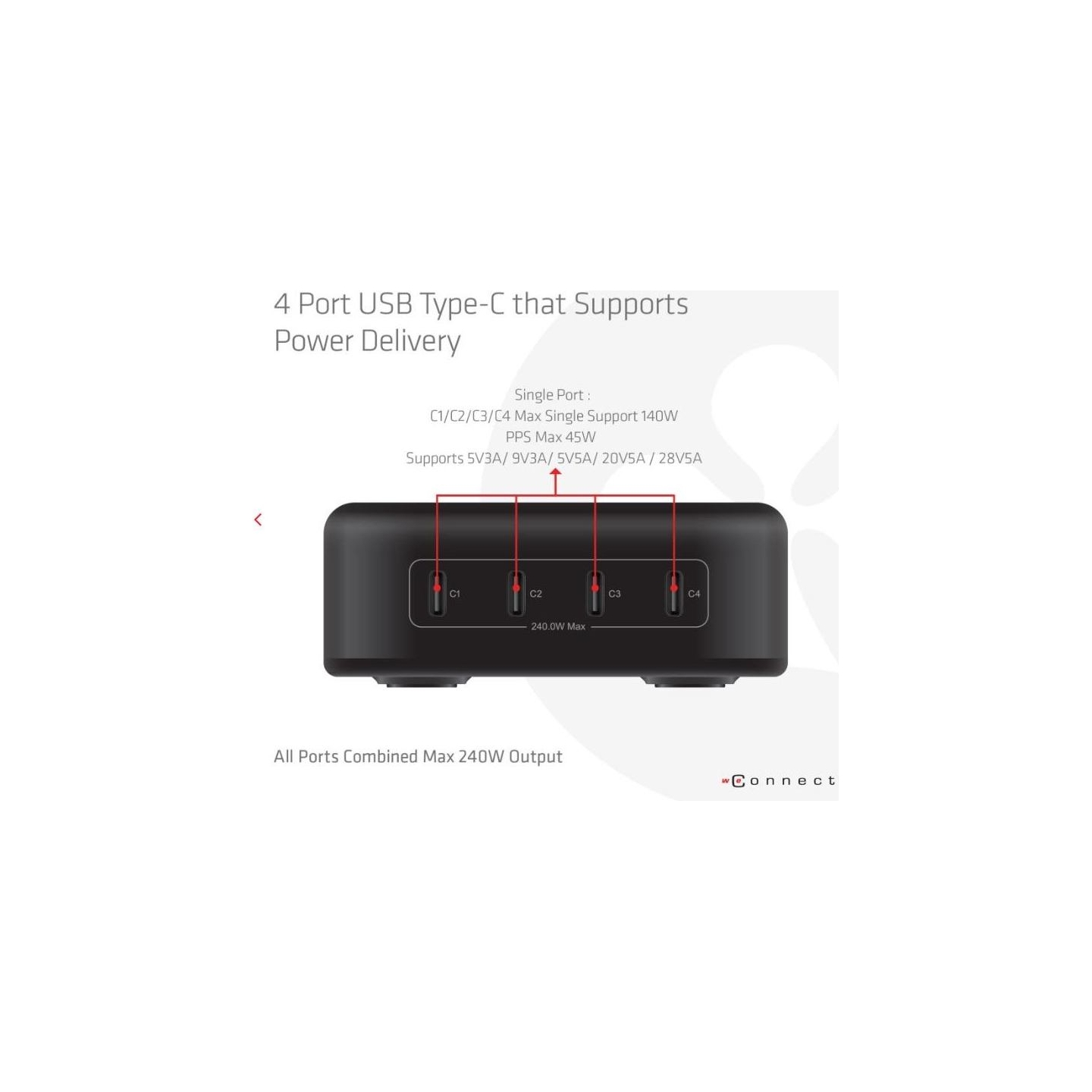 Club3D MOBILE CHARGER 4PORT/GAN 240W CAC-1918 CLUB3D