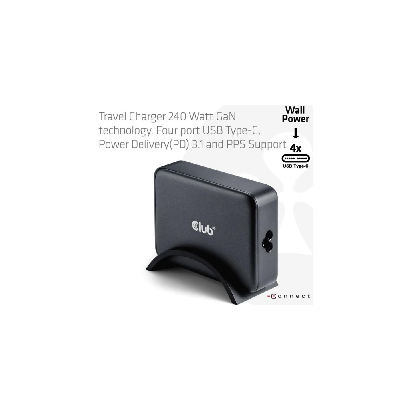Club3D MOBILE CHARGER 4PORT/GAN 240W CAC-1918 CLUB3D